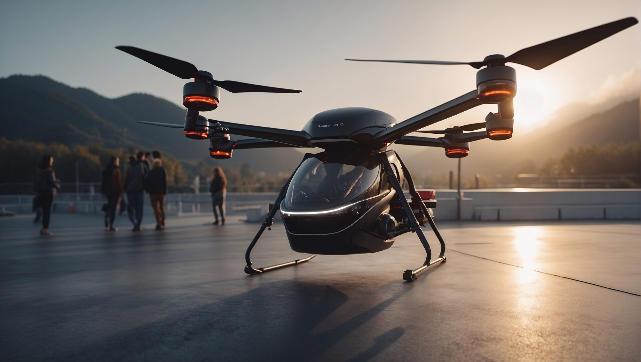 One of the most promising developments in the automotive industry is the autonomous VTOL flying taxi, designed for passenger transportation in the future